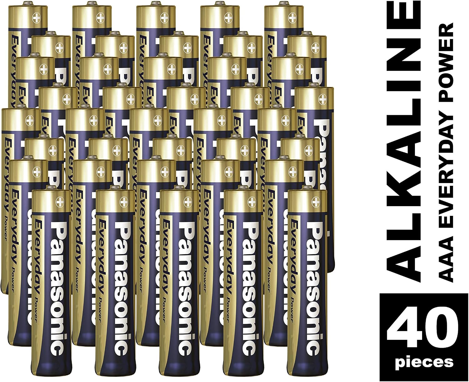 Panasonic EVERYDAY POWER AAA batteries, pack of 40 alkaline batteries, AAA, Micro, LR03, 1.5V, 100% cardboard - Image 4