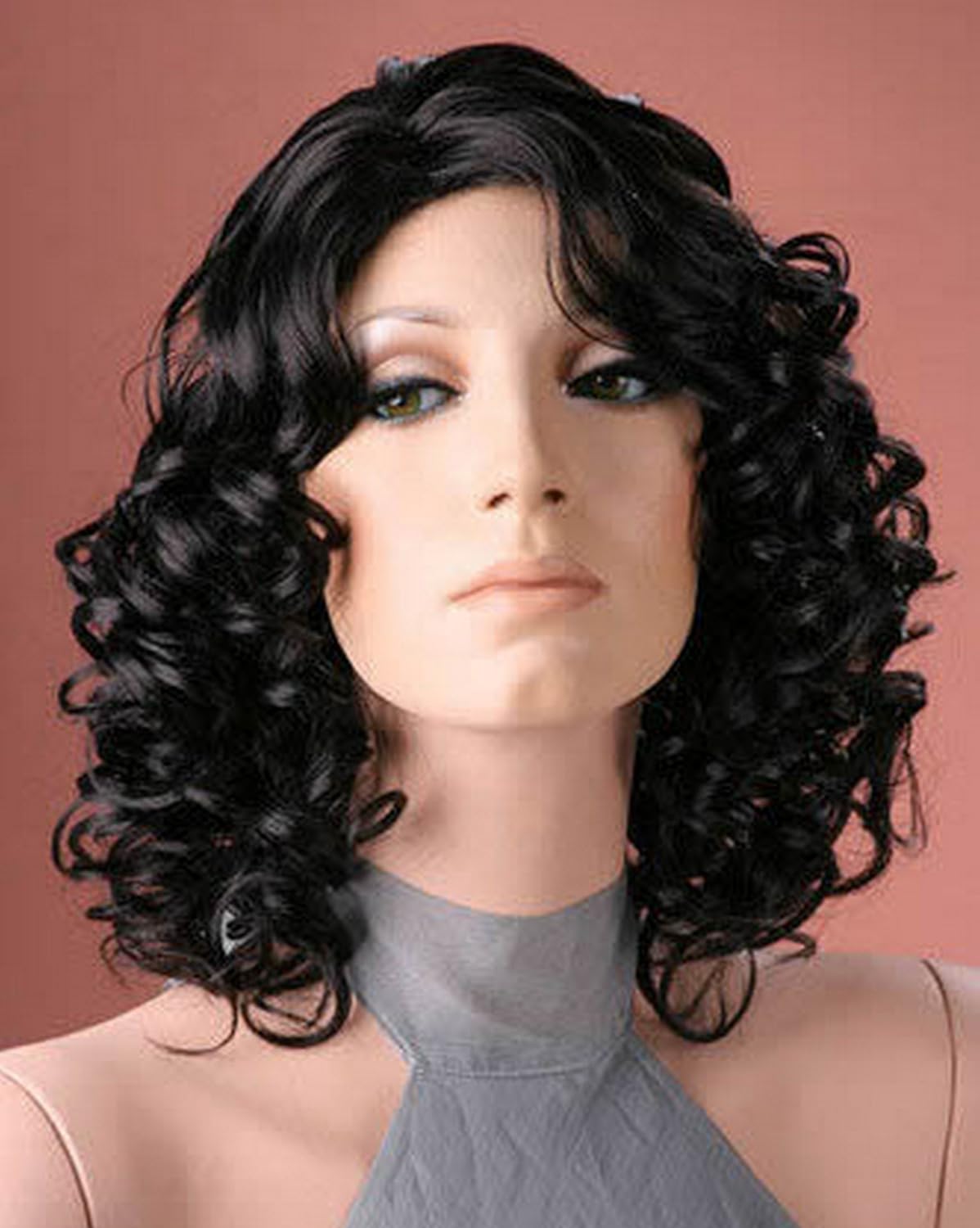 Forever Young Uk Ladies Medium Soft Natural Curly Off Black