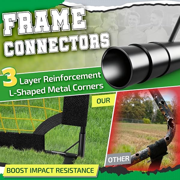 HAPPY JUMP 7X5 FT & 5X3.6 FT PORTABLE SOCCER GOAL FOR YOUTH PLAYERS AGES 6–14, LARGE-FRAME DESIGN BUILT FOR LONG-TERM DEVELOPMENT, EASY SETUP FOR BACKYARD, PARK OR SCHOOL TRAINING