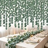 RAINFLOW 6 Pack 7.1FT Faux Eucalyptus Greenery Garland Hanging Vines for Bedroom Wall Decor Wedding Party Table Decoration Silk Artificial Leaves Plants Backdrop Indoor Outdoor