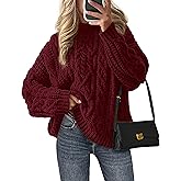 PRETTYGARDEN Women's Oversized Fall Sweaters 2026 Casual Long Sleeve Crewneck Chunky Cable Knit Pullover Tops Winter Clothes