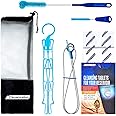 Reservoir Hydration Bladder Cleaning Kit - 6-In-1 Water Reservoir Cleaning Kit Of 3 Brushes, Collapsible Frame, (12) Cleansing Tablets & Carry Pouch - Cleaner Set For Back Pack Bladder
