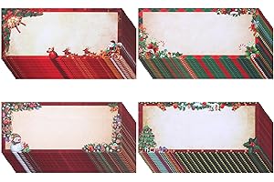 Zhanmai 60 Christmas Envelopes #10 Holiday Xmas Self Adhesive Envelopes for Mailing, Office, Business, Wedding, Birthday, Party, Gift Supplies, 4.13 x 9.53 Inch