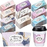 Eaasty 500 Pcs Bible Verse Coffee Sleeves Disposable Paper Coffee Cup Sleeves for 12 and 16 oz Corrugated Cup Paper Jacket Hot Chocolate Cocoa Tea or Cold Beverages(Marble Style)