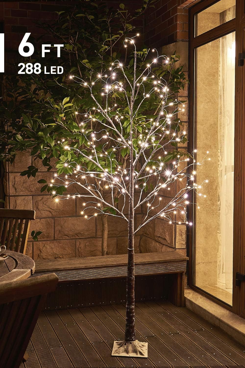 EAMBRITE Christmas Starlit Snow Tree 6FT 288LT Fairy Tree Light Decor Home Holiday Wedding Party