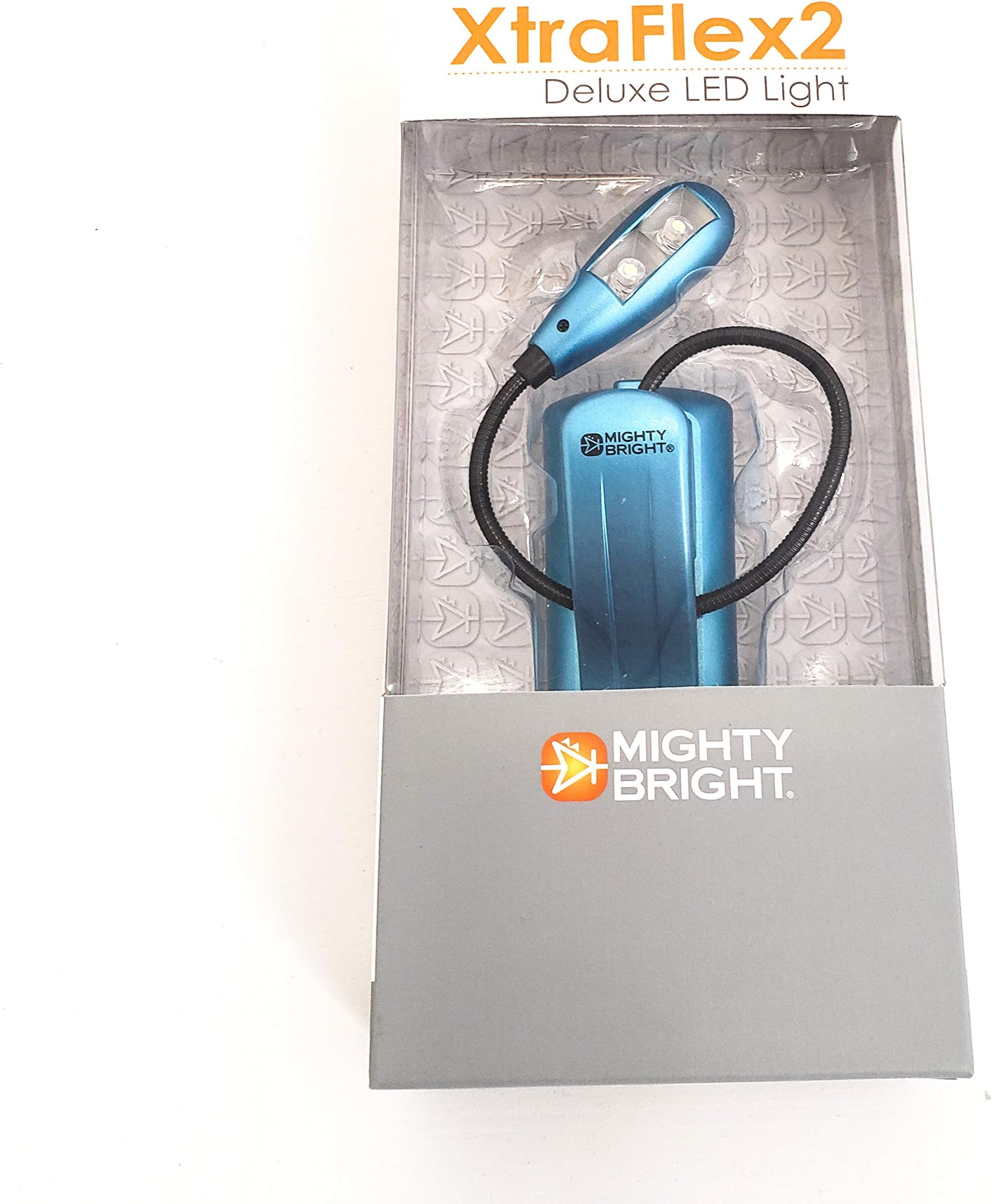 The Original Mighty Bright XtraFlex2 Book Light Deluxe Set w/Adapter Included, LED Reading Light, Perfect for Bookworms, Kids Reading, Travel Light (Blue)