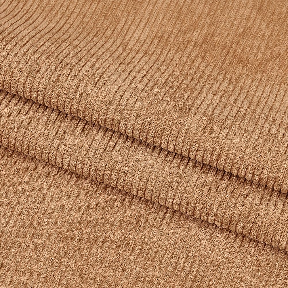 BENECREAT Camel Corduroy Fabric, 100x155cm DIY Sewing Crafts Materials Corduroy Upholstery Fabric for Sewing Coat Shirt Dress Pants Costume Sofa DIY