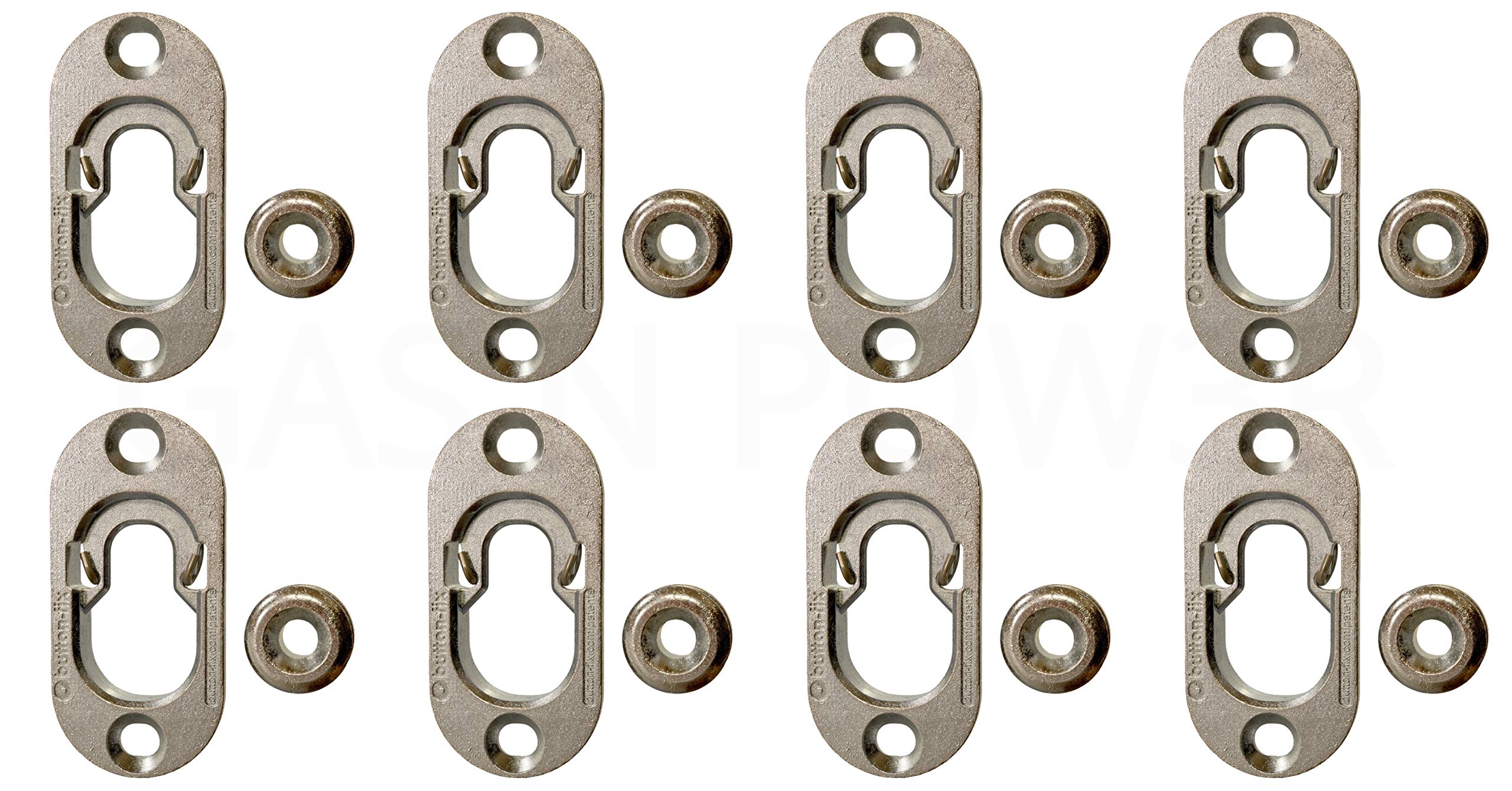 Button Fix Type 1 Metal Fix Bracket Fixing with Stainless Steel Retaining Spring for Fire Retardant Panels, Marine Interiors, Vibration & Shock Tested x8