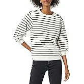 Amazon Essentials Women's French Terry Fleece Crewneck Sweatshirt with Sleeve Detail
