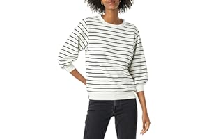 鶹 Essentials Womens French Terry Fleece Sleeve Detail Crewneck Sweatshirt