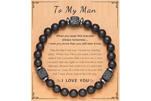 UPROMI To My Husband, Boyfriend, Son, Grandson, Dad, Grandpa, Papa, Daddy, Brother, Man, Stepdad, Uncle, Fiance, Soulmate, Nephew, Godfather Gifts, Elastic Rope Bracelet for Men Teens