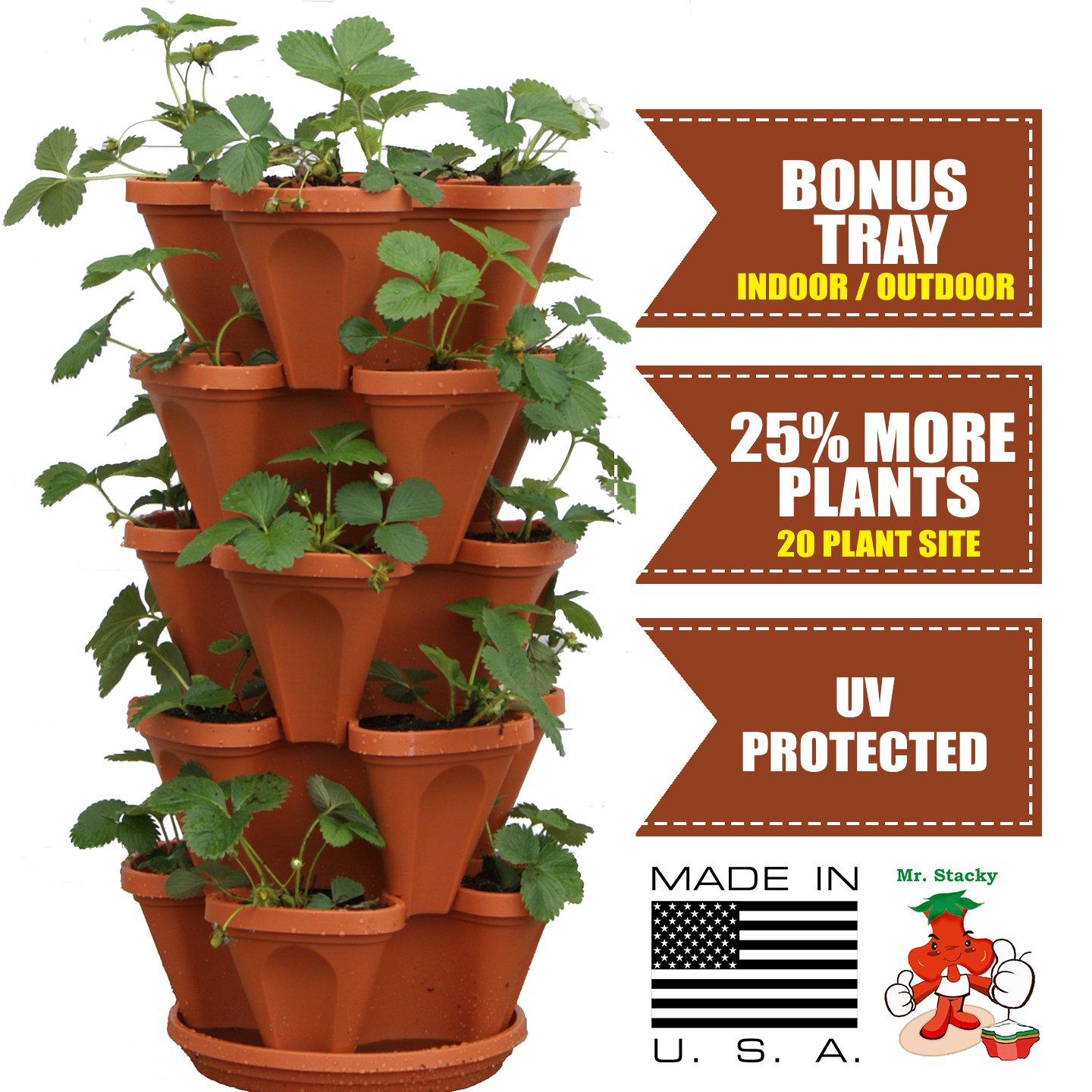 Mr. Stacky 5Tier Strawberry Planter Pot 5 Pots Free Shipping eBay