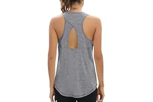 Aeuui Womens Workout Tops Open Back Racerback Tank Tops Sleeveless Yoga Athletic Running Shirts Gym Clothes for Women