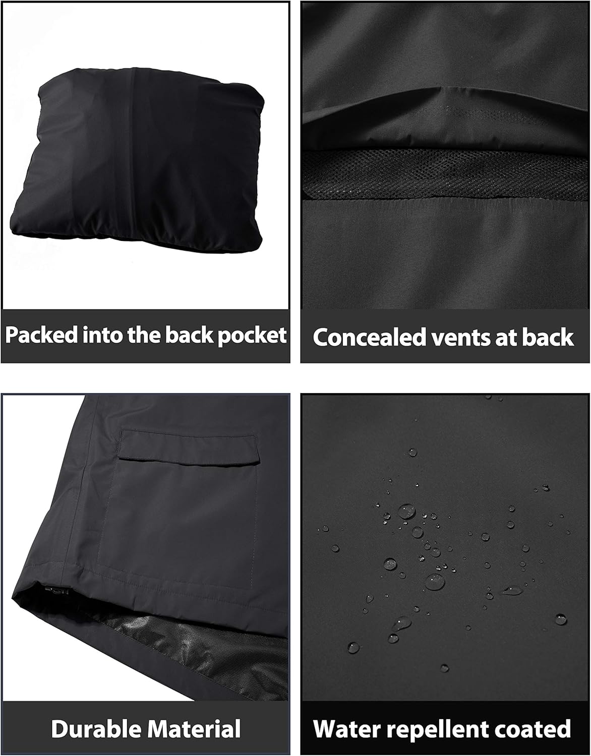 Wantdo Men's Waterproof Rain Jacket Lightweight Hooded Raincoat Breathable Windbreaker at  Men’s Clothing store