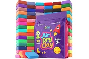 FLY FLAG FlyFlag Air Dry Clay - 100 Colors, Ultra Light and Soft, Non-Toxic Modeling Clay for Kids with Tools and Tutorials, for Creative Play and Learning