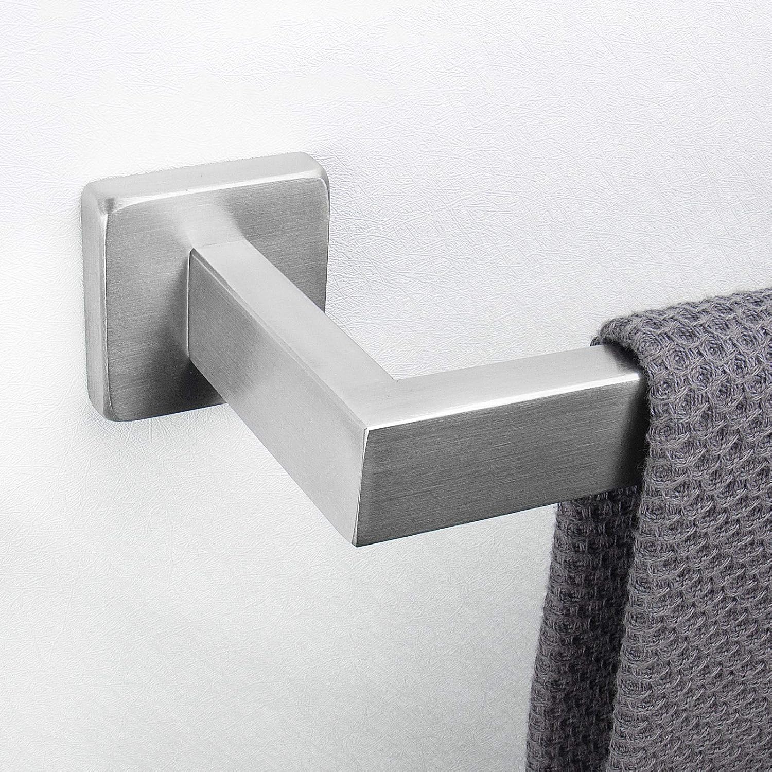NearMoon Bathroom Towel Bar, Bath Accessories Premium Thicken Stainless Steel Square Shower Towel Rack for Bathroom, Towel Holder Wall Mounted (Brushed Nickel, 24 Inch): Kitchen & Dining