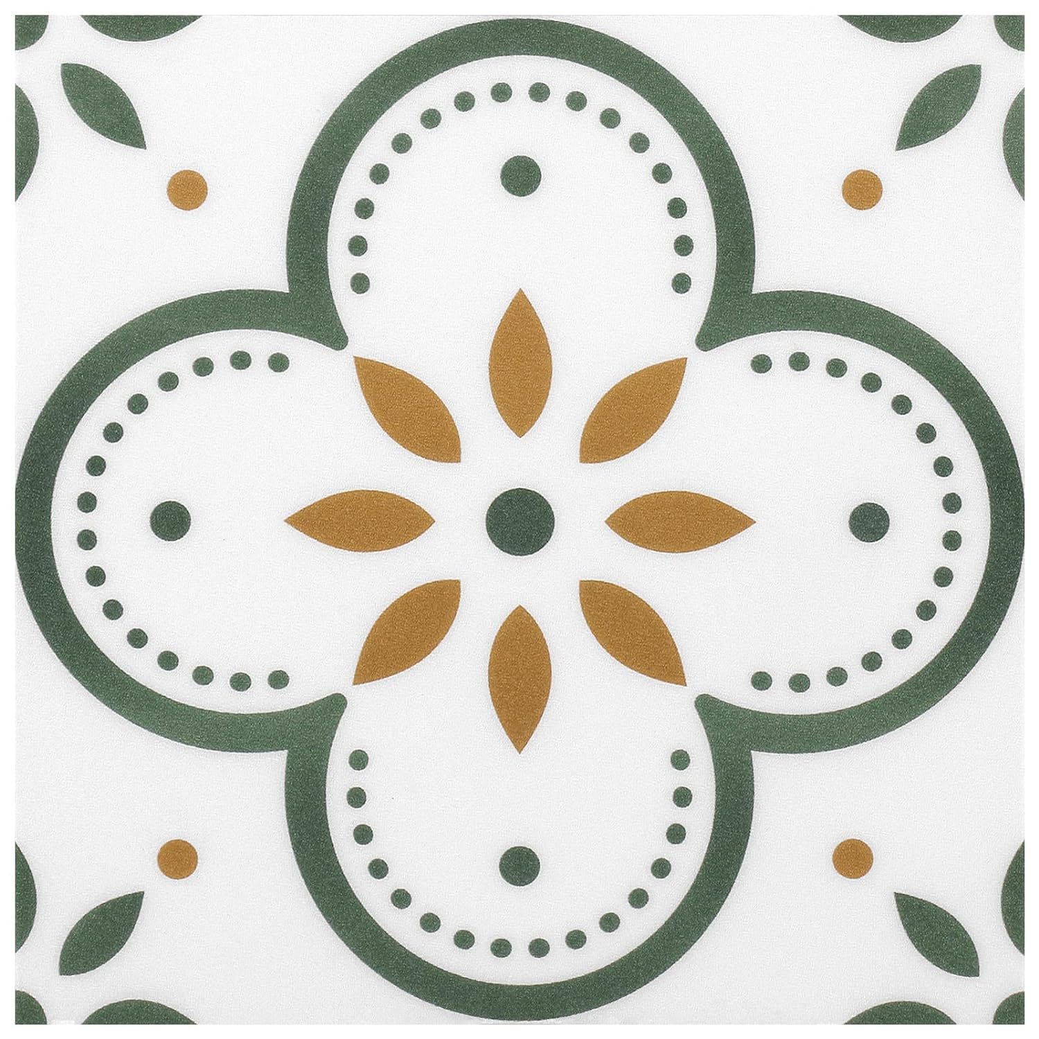 Peel & Stick Floor Tile Stickers Vinyl Flooring 8"x8", Suitable for Wall, Floor, Kitchen, Bathroom, Pet House 10 Sheets (Green)