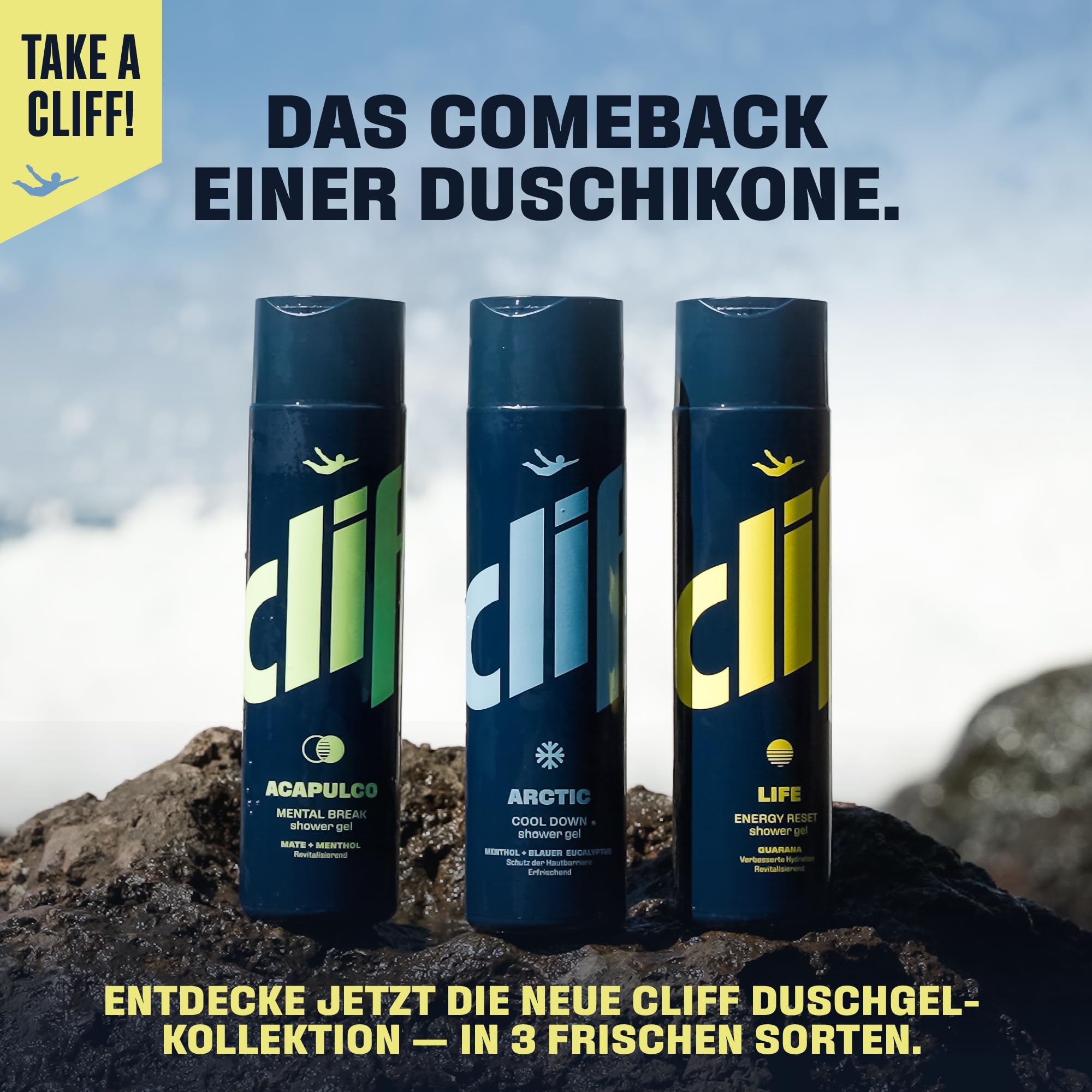 Cliff Duschgel Artic – Cool Down Shower Gel für Herren mit Menthol & Blue Eucalyptus – für Männer Xtreme Cooling 250ml 4