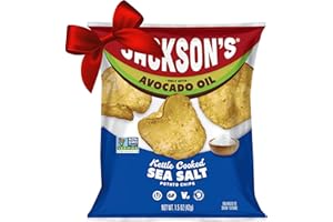 JACKSON'S Jackson’s Potato Classic Kettle Chips with Sea Salt (1.5oz, Pack of 10) - Made with Premium Avocado Oil - Allergen-friendly, Gluten Free, Peanut Free, Vegan, Kosher - Shark Tank Product
