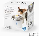 Catit Flower Stainless Steel Cat Water Fountain 3L with LED Nightlight view 8