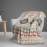 AMORVITA Boho Throw Blanket for Couch Bed Sofa Living Room, Western Flannel Fleece Blanket Soft Cozy Lightweight Breathable Fluffy Durable Gifts for Men Women 50 x 60 Inch