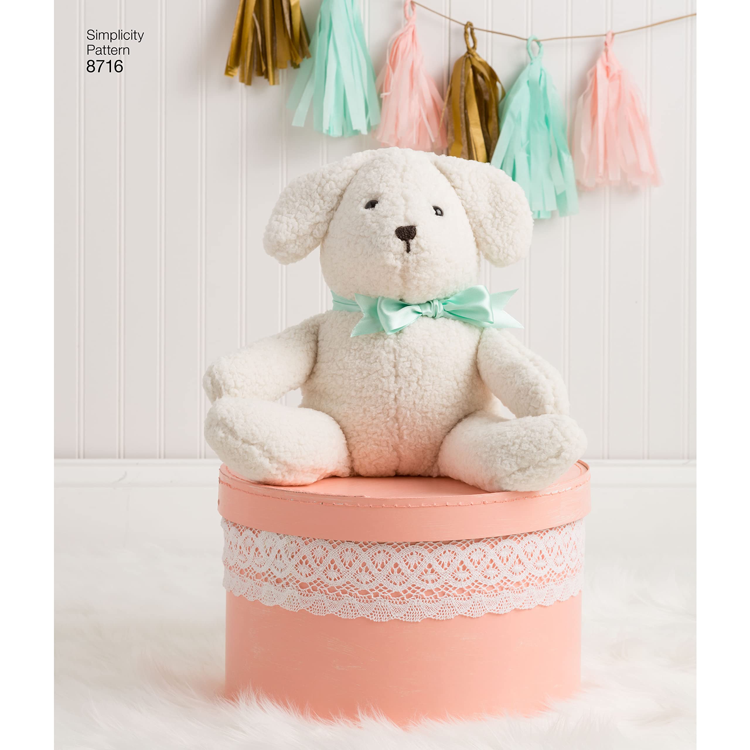 Simplicity 8716 Animals Stuffed Bear, Cat, and Dog Sewing Patterns by Elaine Heigl Designs, One Size Only