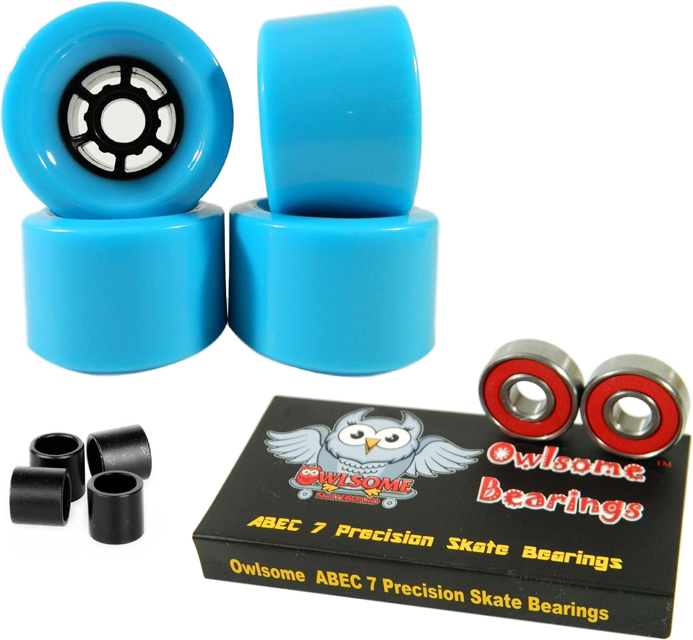 Owlsome 90mm Wheels Longboard Flywheels ABEC 7 Precision Bearings