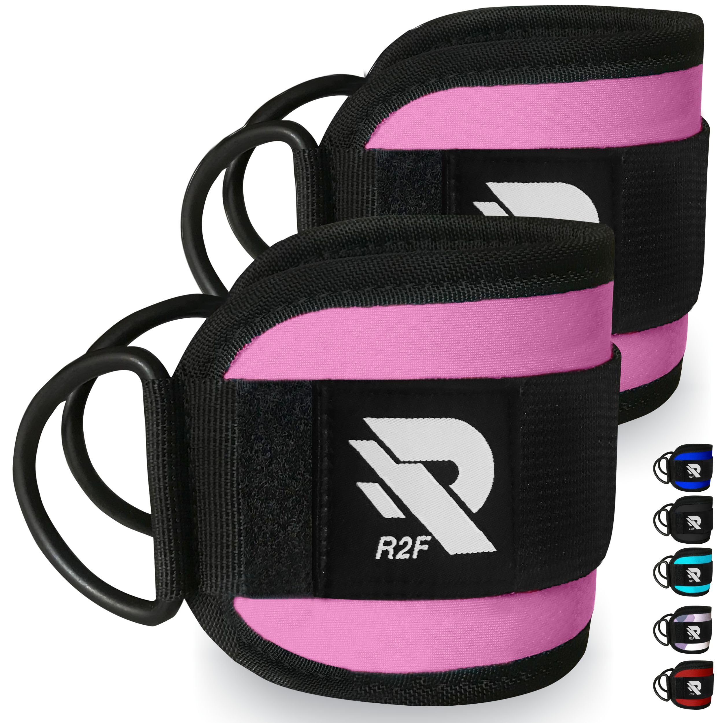 R2F Ankle Straps for Cable Machine Attachments - Pack of 2 Fitness Straps Gym Cuffs for Kickbacks, Glute Workouts, Leg Extensions, Curls, Booty Hip Abductors Exercise for Men and Women