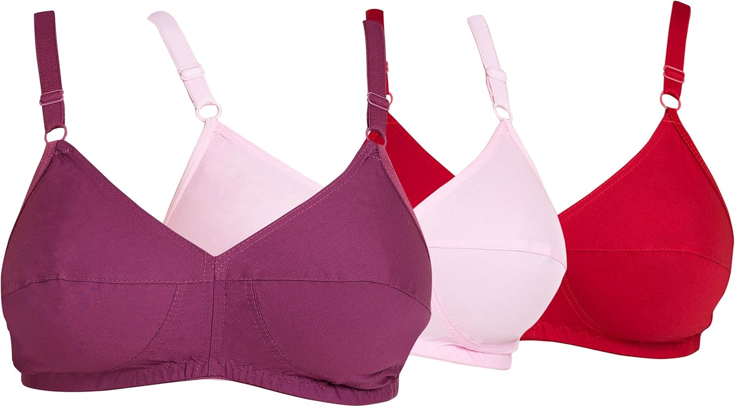 Buy SOUMINIE Women's Full Cup Non Padded Non Wired Bra (SLY931MGPKRD