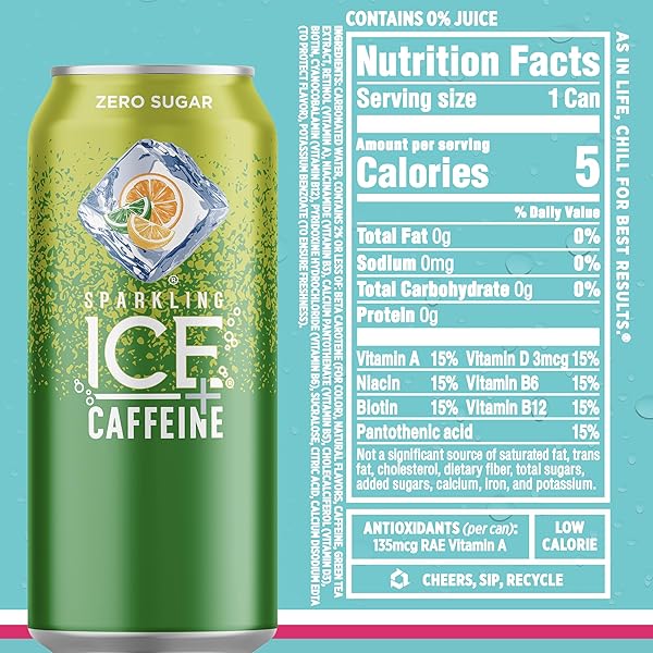 SPARKLING ICE CAFFEINE VARIETY PACK, FLAVORED SPARKLING WATER, ZERO SUGAR, WITH VITAMINS AND ANTIOXIDANTS, 16 FL OZ, 12 COUNT (CITRUS TWIST, BLACK RASPBERRY, BLUE RASPBERRY, STRAWBERRY CITRUS)