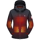 DEWBU Heated Jacket Polar Fleece with 12V Battery Pack Soft Fleece Electric Heating Hoodie for Women