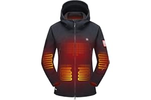 DEWBU Heated Jacket Polar Fleece with 12V Battery Pack Soft Fleece Electric Heating Hoodie for Women