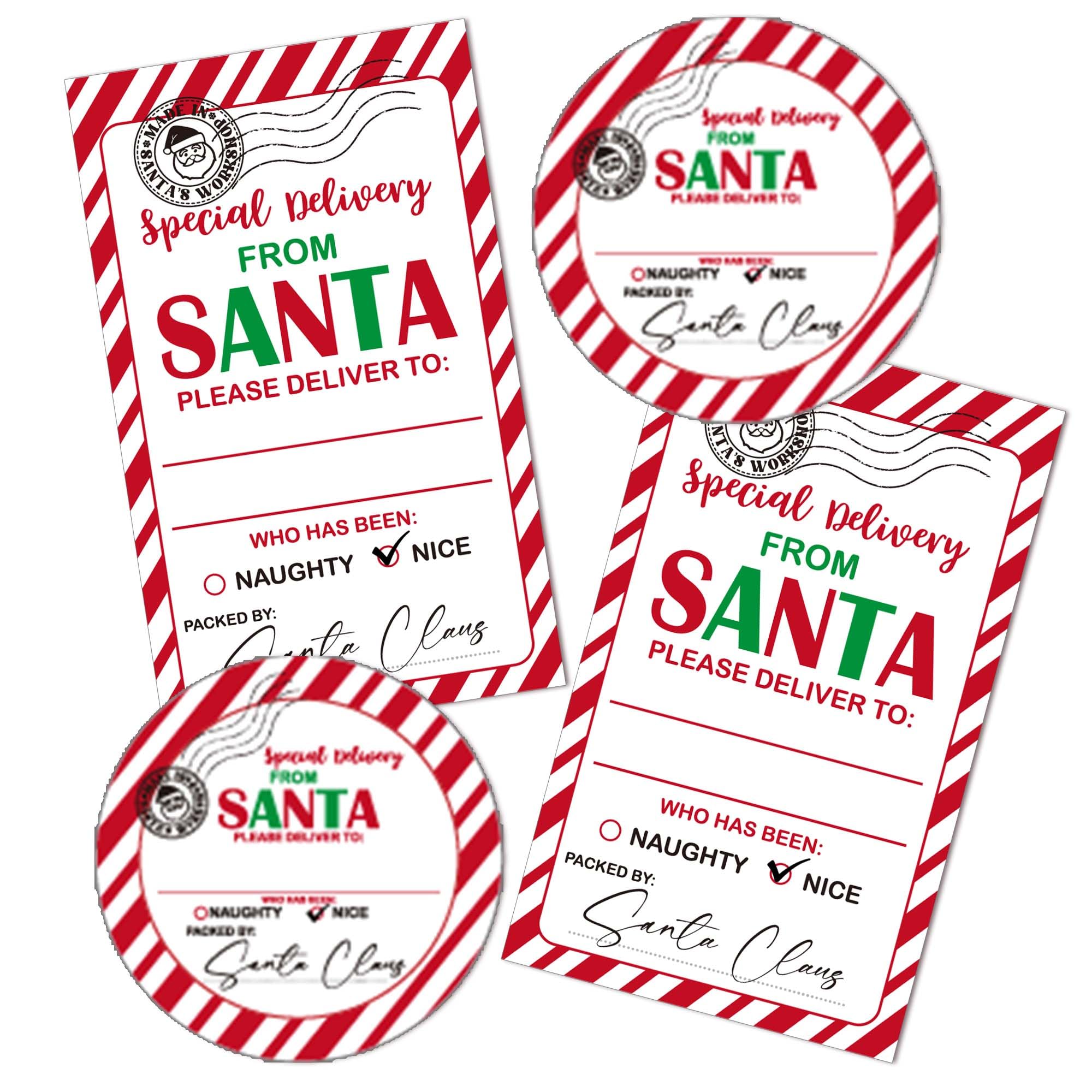 Photo 1 of *MISSING PARTS*
Special Delivery from Santa Christmas Gift Stickers, Self-Adhesive Christmas Tags for Envelopes Cards Gift Boxes, 20 Round and 20 Rectangular Labels, Wrapping Party Supplies and Favors-A12