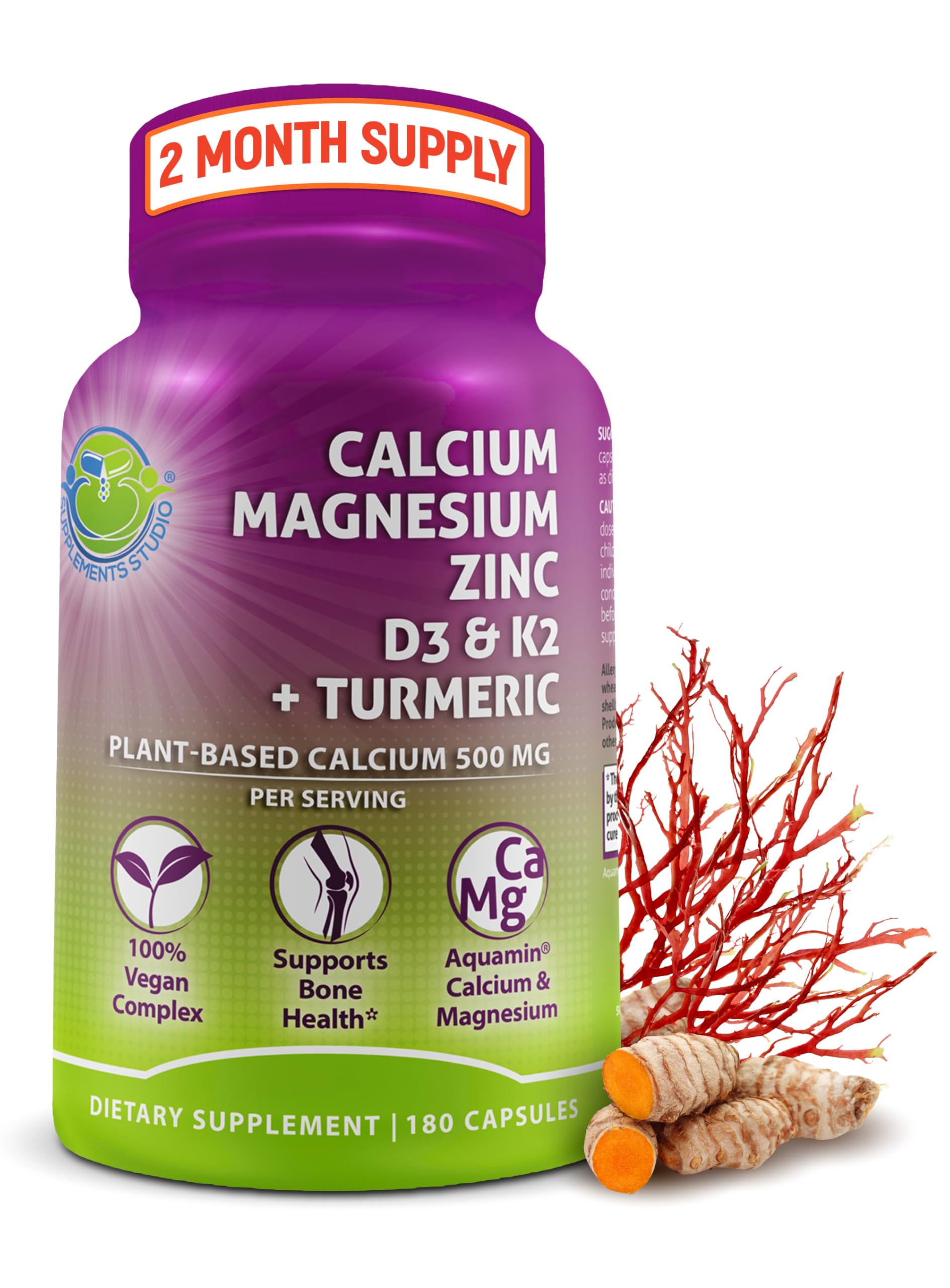 Calcium Magnesium Zinc D3 & K2 + Turmeric