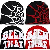 Ramede 4 Pcs Y2k Beanie - Double Sided Graphic Beanies for Men and Women, Acrylic Knitted Y2k Hats Accessories