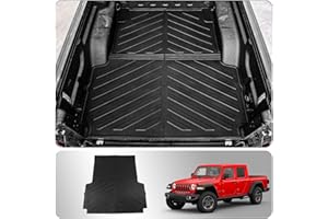 Thinzyou Bed Mat Compatible with 2020-2024 2025 Jeep Gladiator Trunk Bed Liner TPE All Weather 2023 Jeep Gladiator Accessories