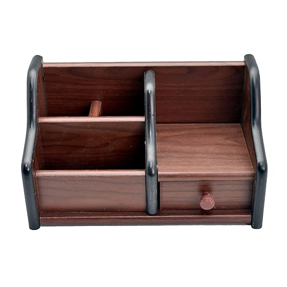 Cubic 8021 Wooden Pen Stand (brown) Amazon.in Office Products