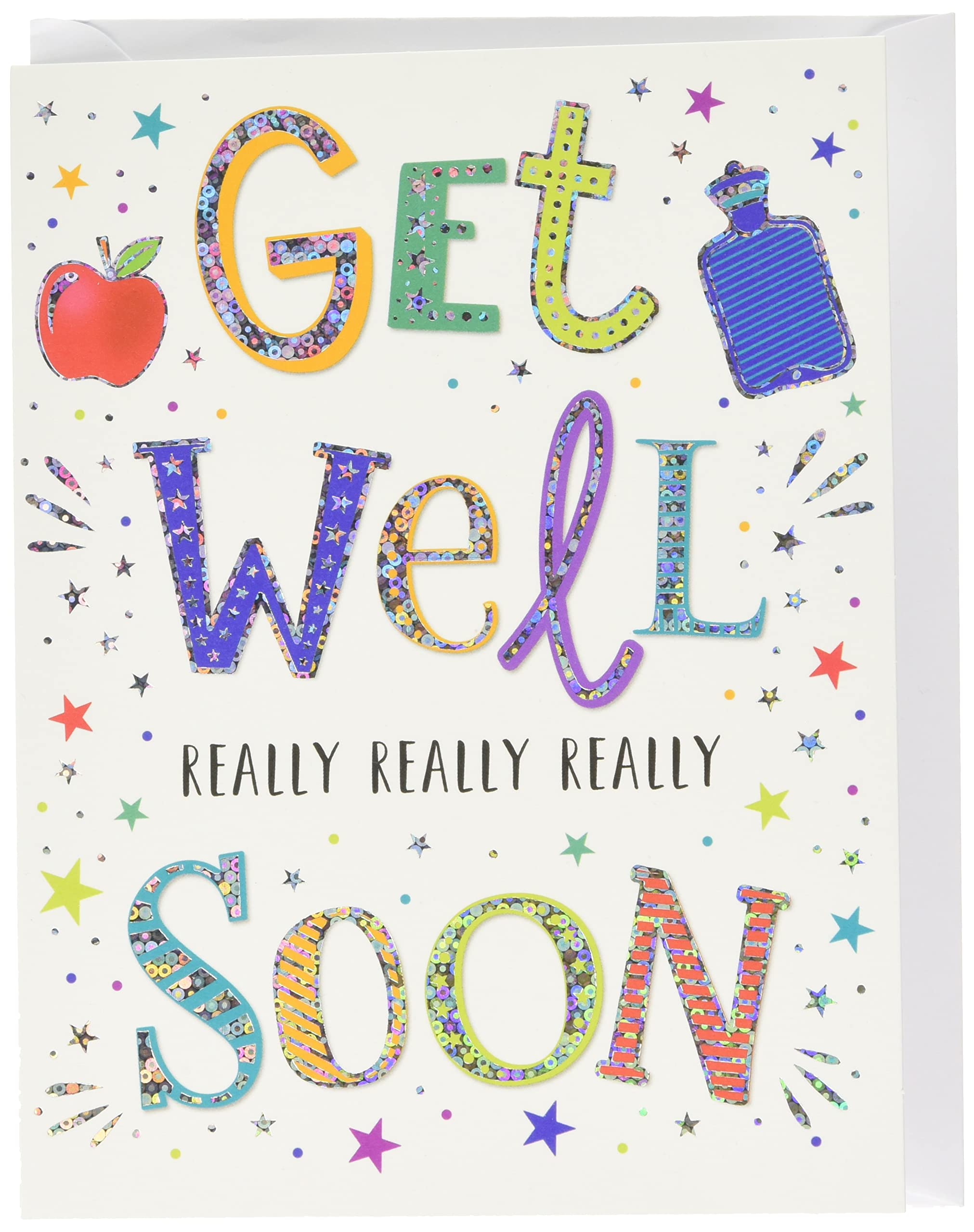 Piccadilly Greetings Modern Get Well Soon Card - 8 x 6 inches - Regal Publishing