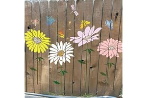 MYJMN Large Flower Stencils for Painting on Walls – 12x14 Inch Jumbo Reusable Blooming Wildflower DIY Art Stencils for Fence, Wood, Fabric, Garden, Walls, Furniture, Crafts, Canvas(daisy6)