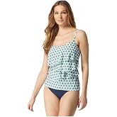 COCO REEF Aura Ruffle Bra Sized Underwire Tankini Top, Full Coverage Swimsuit Top