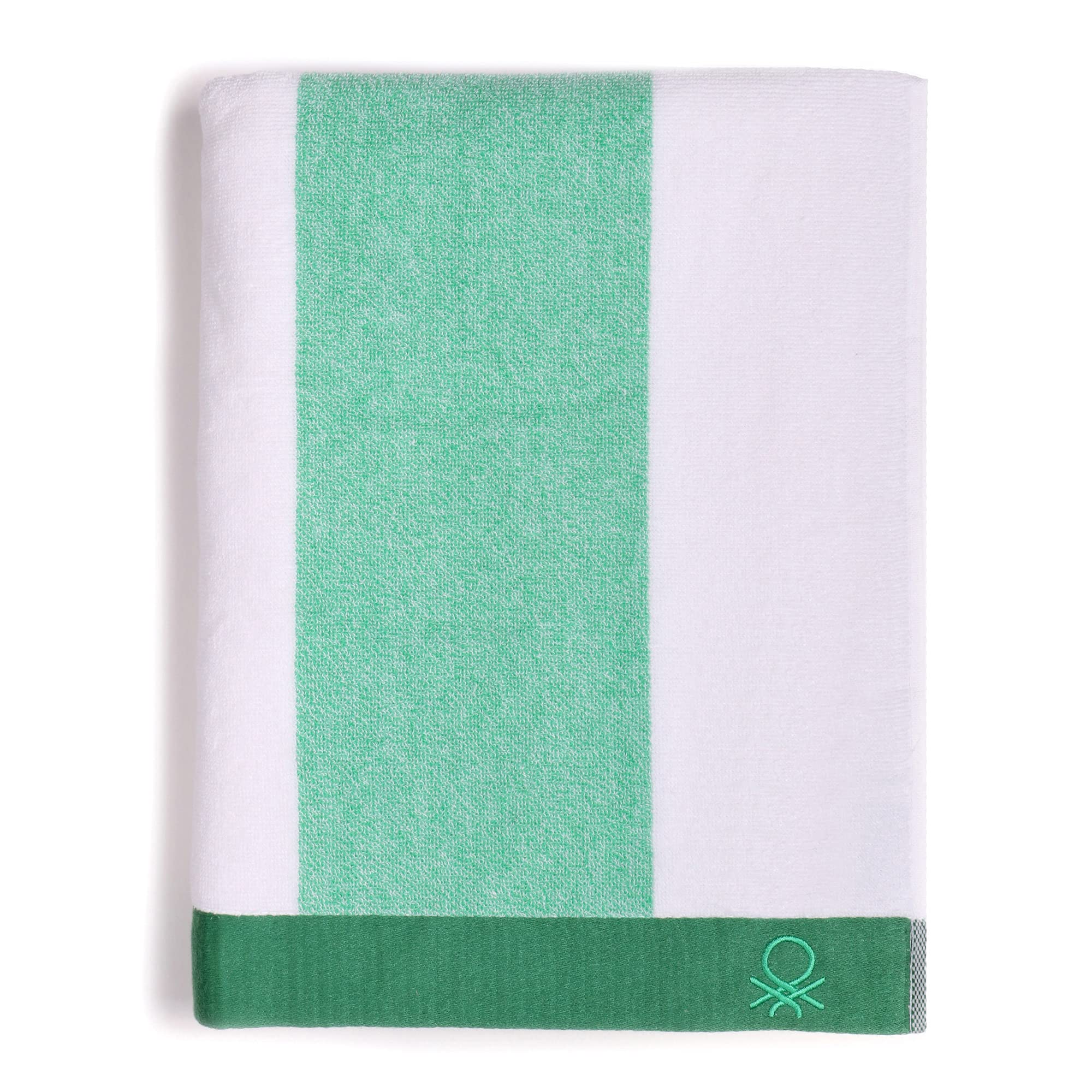 UNITED COLORS OF BENETTON. Beach Towel 90x160cm 450gsm Terry 100% Cotton Green Casa Benetton, Single