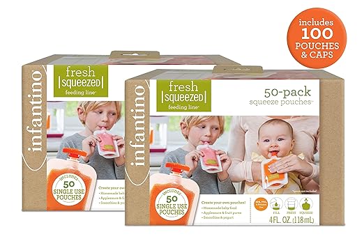 Infantino Fresh Fashion Squeeze Pouches Feeding Kolenik Food Storage