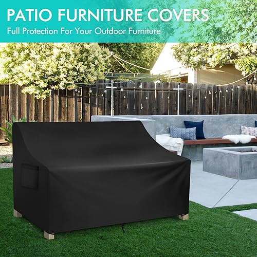 WLEAFJ Patio Sofa Cover Waterproof, 3-Seater Outdoor Sofa, Heavy - Main Image