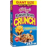 Kellogg's Raisin Bran Crunch Giant Size Breakfast Cereal 24.5 oz | Good Source of Fiber, Family Breakfast