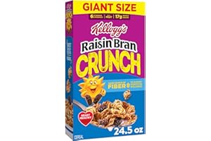 Kellogg's Raisin Bran Crunch Breakfast Cereal, Good Source of Fiber, Giant Size, 24.5 oz