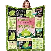 QOJUYO Frog Gifts for Women/Men Throw Blanket 60"x50", Frog Themed Gifts for Frogs Lover