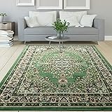 Antep Rugs Oriental 5x7 Traditional Medallion Indoor Area Rug Siesta (Green Beige, 5'3" x 7')