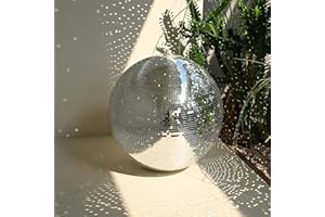 Yescom 20" Large Disco Ball Mirror Big Hanging Glass Decoration for 70s 80s Party Events Wedding DJ Dance Club Bar Stage Lighting Business Holiday Home Decor Silver