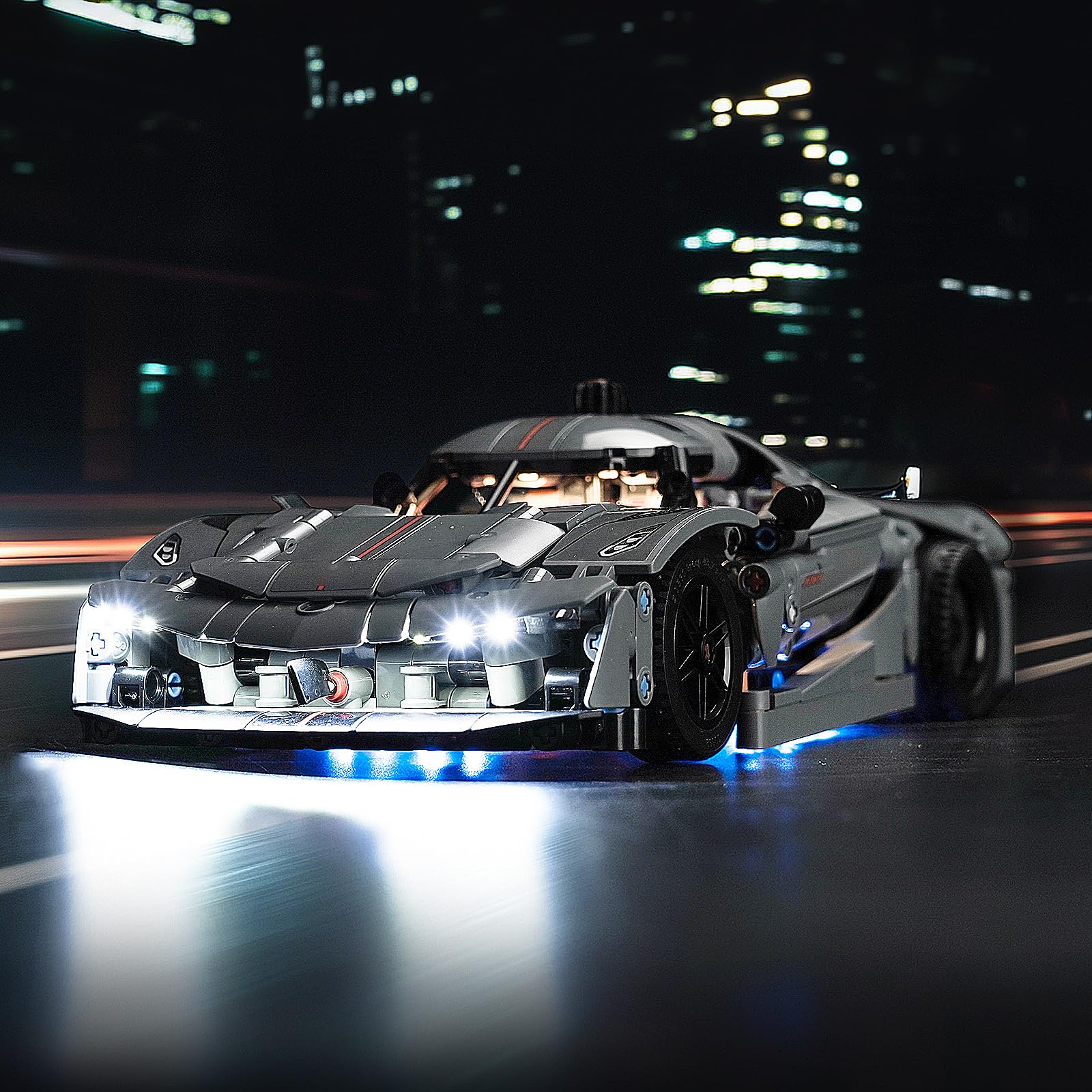 Light Kit for Lego Koenigsegg Jesko Absolut Grey Hypercar, Lighting Set for Lego 42173 Technic Koenigsegg Jesko Absolut Grey Hypercar Set - Not Include Models, Just Light Kit — image 1