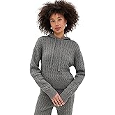 LE BOP Women's Cable Knit Hoodie